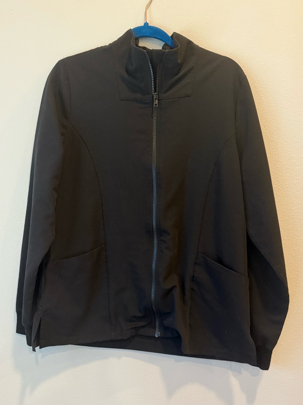 Mandala Scrubs Black Zip-Up Utility Jacket